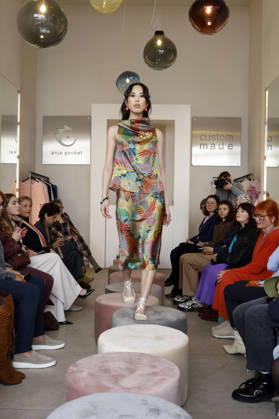 Miho Shiratori at the Anja Gockel Fashion Show Fresh for the senses in the Paris 44 showroom by Anja Gockel Berlin, 10 04 2026 Foto:xAgenturxWehnertx xduxVinagex xFuturexImagex gockel_6470