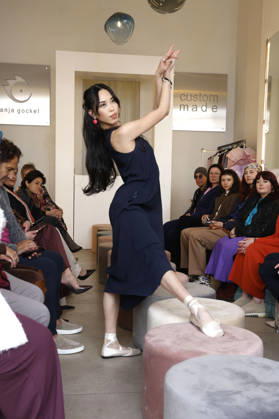 Miho Shiratori at the Anja Gockel Fashion Show Fresh for the senses in the Paris 44 showroom by Anja Gockel Berlin, 10 04 2026 Foto:xAgenturxWehnertx xduxVinagex xFuturexImagex gockel_6475