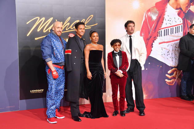 KeiLyn Durrel Jones, Jaafar Jackson, Nia Long, Juliano Valdi and Miles Teller at the international premiere as part of the Global Fan Celebration for MICHAEL in Berlin on 10 04 2026