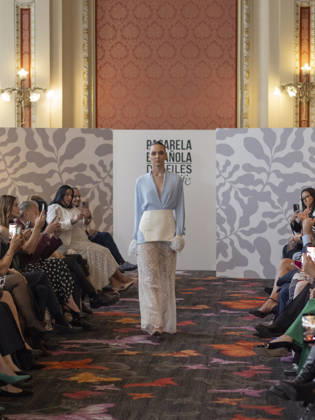 April 12, 2026, Madrid, Madrid, Spain: MADRID, SPAIN - APRIL 12: A model showcases a creation by MODA DE NATA during the Pasarela EspaoÂ±ola LimeLife at Casino Gran Via on April 12, 2026 in Madrid, Spain. Madrid Spain  - ZUMAh199 20260412_zip_h199_002 Copyright: xAaronxHerediax