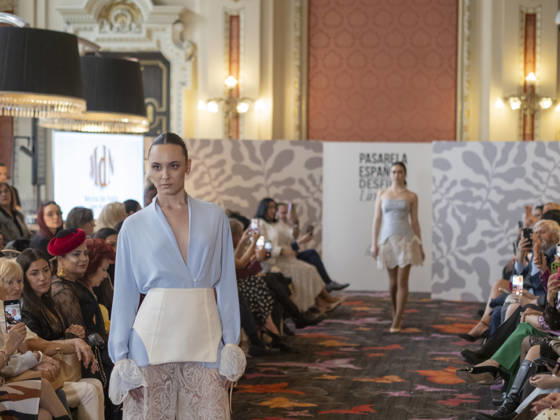 April 12, 2026, Madrid, Madrid, Spain: MADRID, SPAIN - APRIL 12: A model showcases a creation by MODA DE NATA during the Pasarela EspaoÂ±ola LimeLife at Casino Gran Via on April 12, 2026 in Madrid, Spain. Madrid Spain  - ZUMAh199 20260412_zip_h199_003 Copyright: xAaronxHerediax