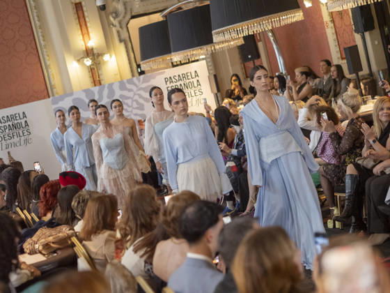 April 12, 2026, Madrid, Madrid, Spain: MADRID, SPAIN - APRIL 12: A model showcases a creation by MODA DE NATA during the Pasarela EspaoÂ±ola LimeLife at Casino Gran Via on April 12, 2026 in Madrid, Spain. Madrid Spain  - ZUMAh199 20260412_zip_h199_006 Copyright: xAaronxHerediax