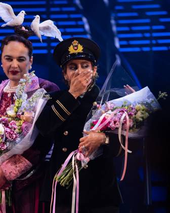 Jim Parsons, Frankie Grande on stage for TITANIQUE Opening Night on Broadway Curtain Call, St. James Theatre, New York, NY, April 12, 2026. Photo By: Simon Lindenblatt Everett Collection TITANIQUE Opening Night on Broadway Curtain Call PUBLICATIONXNOTxINxCANxCHNxFRAxITAxJPNxNORxPOLxRUSxESPxUKxUSA