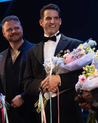 Brad Greer, John Riddle on stage for TITANIQUE Opening Night on Broadway Curtain Call, St. James Theatre, New York, NY, April 12, 2026. Photo By: Simon Lindenblatt Everett Collection TITANIQUE Opening Night on Broadway Curtain Call PUBLICATIONXNOTxINxCANxCHNxFRAxITAxJPNxNORxPOLxRUSxESPxUKxUSA