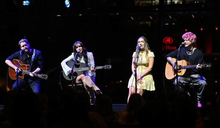 2026 CMA Triple Play Awards Chord Overstreet, Summer Overstreet, Harmony Overstreet and Nash Overstreet onstage at the 2026 CMA Triple Play Awards at the Country Music Hall of Fame and Museum on April 13, 2026 in Nashville, TN. Nashville Country Music Hall of Fame and Museum Tennessee USA Copyright: xTammiexArroyo AFF-USA.comx