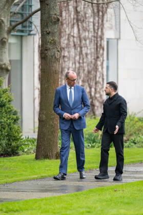 Federal Chancellor Friedrich Merz receives the Ukrainian President Volodymyr Selenskyj on the occasion of the German-Ukrainian government consultations at the Federal Chancellery in Berlin on 14 April 2026 Photo Bildgehege German-Ukrainian government consultations