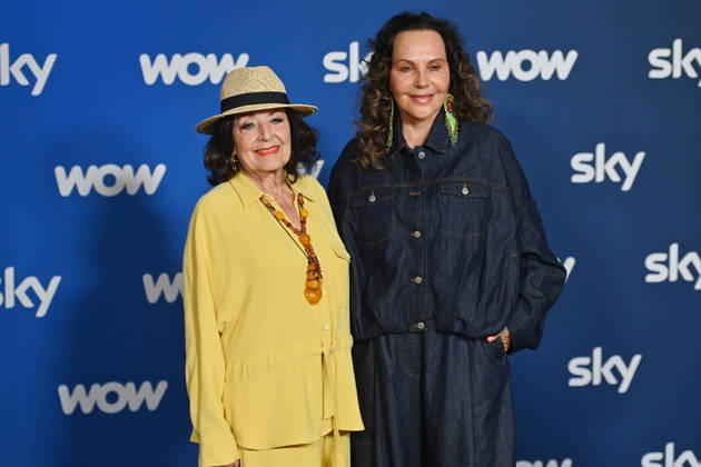 from left Baerbel WIERICHS with daughter Natascha OCHSENKNECHT, Munich program presentation SKY SPOTLIGHT, Sky Originals on 15 04 2026 at the Hotel Bayerischer Hof