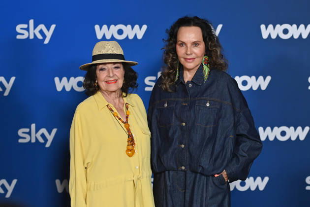 from left Baerbel WIERICHS with daughter Natascha OCHSENKNECHT, Munich program presentation SKY SPOTLIGHT, Sky Originals on 15 04 2026 at the Hotel Bayerischer Hof