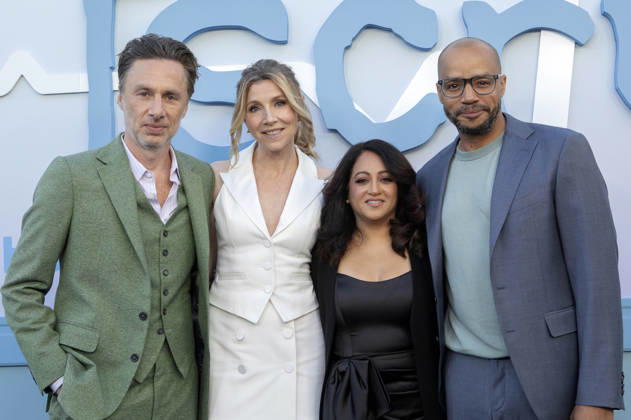 Zach Braff, Sarah Chalke, Aseem Batra and Donald Faison at the Emmy FYC X finale event for the ABC series Scrubs at the Television Academy s Wolf Theatre Los Angeles, 14 04 2026 Foto:xC.xVanxWagonerx xFuturexImagex scrubs_6135