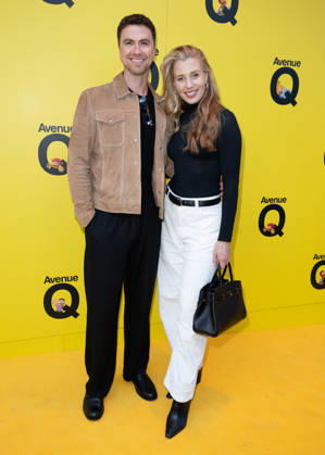 Richard Fleeshman and Celinde Schoenmaker attends Avenue Q Press Night at the Shaftesbury Theatre in London, England. UK. Thursday 16th April 2026. Copyright: xJamesxWarrenx AVENUE Q - PRESS NIGHT IN LONDON17