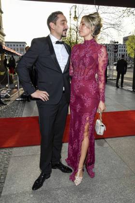 ABB PRESS BALL Eko Fresh with wife Sarah Bora as guests at the 73 Federal Press Ball at the Hotel Adlon Kempinski on 17 04 2026 in Berlin