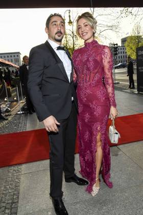 ABB PRESS BALL Eko Fresh with wife Sarah Bora as guest at the 73 Federal Press Ball at the Hotel Adlon Kempinski on 17 04 2026 in Berlin