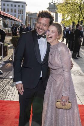 ABB PRESS BALL Felix Banaszak and Mrs. Charlotte Obermeier Federal Chairwoman of Buendnis 90 Die Gruenen, guests at the 73 Federal Press Ball at the Hotel Adlon Kempinski on 17 04 2026 in Berlin