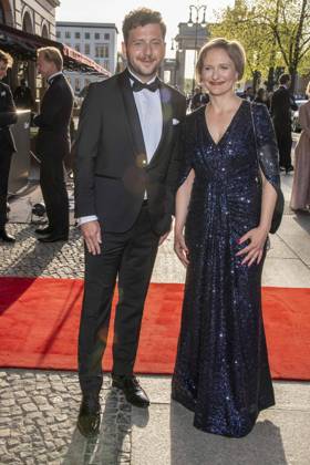 ABB PRESS BALL Franziska Brantner, Federal Chairwoman of Alliance 90 The Greens Felix Banaszak, Federal Chairman of Alliance 90 The Greens, guest at the 73rd Federal Press Ball at the Hotel Adlon Kempinski on 17 April 2026 in Berlin