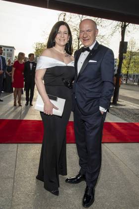 ABB PRESS BALL Katharina Günther Wünsch and Kai Wegner Berliner Buergermeister Frau as guests at the 73 Federal Press Ball at the Hotel Adlon Kempinski on 17 04 2026 in Berlin