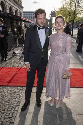 ABB PRESS BALL Felix Banaszak and Mrs. Charlotte Obermeier Federal Chairwoman of Buendnis 90 Die Gruenen, guests at the 73 Federal Press Ball at the Hotel Adlon Kempinski on 17 04 2026 in Berlin
