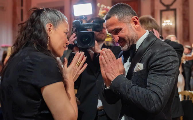 20260418 19. DAC Dancer against Cancer Ball WIEN, OESTERREICH - 18. APRIL: Martial-Arts-Ikone Bruce Lees Tochter, Schauspielerin, Bruce Lee Family Companies CEO, Vorsitzende des Verwaltungsrates der Bruce Lee Foundation und Stargast des Balls Shannon Lee und Welt- und Europameister Thaiboxer und Trainer bei der Team Merza Academy Kampfsport-Legende Fadi Merza waehrend des des 19. DaC Dancer against Cancer Galaballs in der Wiener Hofburg am 18. April 2026 in Wien, Oesterreich. 260418_SEPA_17_149 Copyright: xIsabellexOuvrardx SEPAxMedia