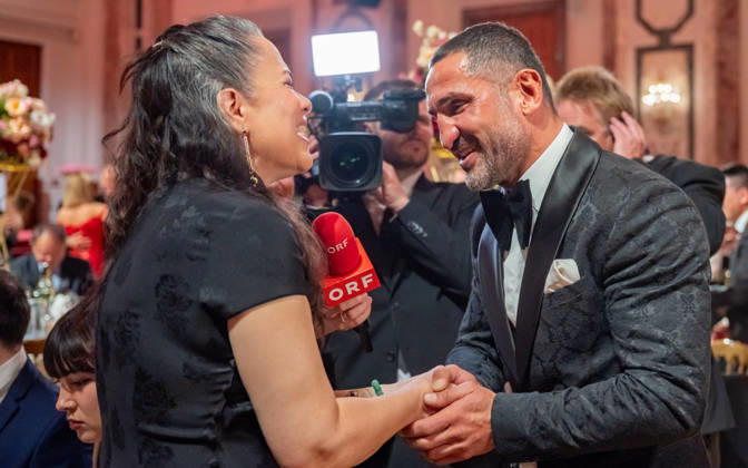 20260418 19. DAC Dancer against Cancer Ball WIEN, OESTERREICH - 18. APRIL: Martial-Arts-Ikone Bruce Lees Tochter, Schauspielerin, Bruce Lee Family Companies CEO, Vorsitzende des Verwaltungsrates der Bruce Lee Foundation und Stargast des Balls Shannon Lee und Welt- und Europameister Thaiboxer und Trainer bei der Team Merza Academy Kampfsport-Legende Fadi Merza waehrend des des 19. DaC Dancer against Cancer Galaballs in der Wiener Hofburg am 18. April 2026 in Wien, Oesterreich. 260418_SEPA_17_148 Copyright: xIsabellexOuvrardx SEPAxMedia