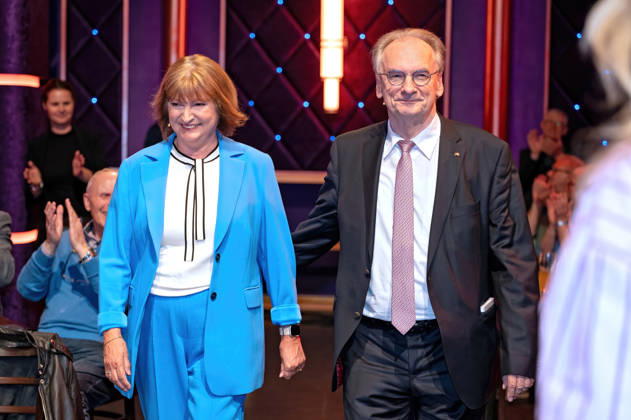 MDR Riverboat Dr Reiner Haseloff Prime Minister a D of Saxony Anhalt with his wife Dr Gabriele Haselhoff on the occasion of the recording of the MDR talk show Riverboat on 24 04 2026 in the Mediacity Leipzig 20260424ADO0017