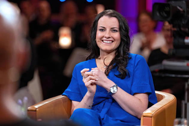 MDR Riverboat Nicole John Chairwoman of the Board Childrens Hospital Concerts Magdeburg and emergency paramedic on the occasion of the recording of the MDR talk show Riverboat on 24 04 2026 at Mediacity Leipzig 20260424ADO0069