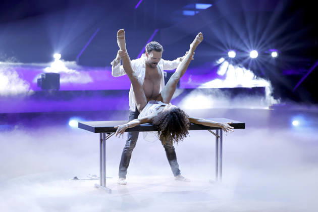 Singer Nadja Benaissa No Angels and dancer Vadim Garbuzov at the seventh dance show of the 19th season of the RTL dance show Lets Dance at the Coloneum 24 04 2026 NRW Germany Copyright: xChristophxHardtx
