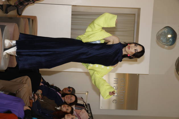 Miho Shiratori at the Anja Gockel Fashion Show Fresh for the senses in the Paris 44 showroom by Anja Gockel Berlin, 10 04 2026 Copyright: xAgenturxMatthiasxWehnertx xR.xduxVinagex