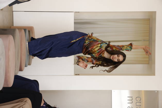 Lia Kemendi at the Anja Gockel Fashion Show Fresh for the senses in the Paris 44 showroom by Anja Gockel Berlin, 10 04 2026 Copyright: xAgenturxMatthiasxWehnertx xR.xduxVinagex