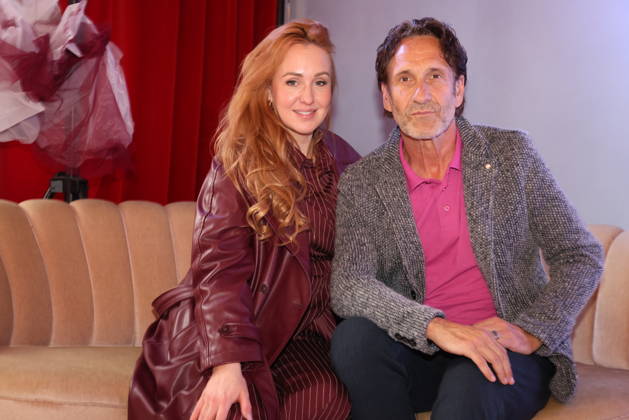 Kiki la Bise and Falk Willy Wild at the Anja Gockel Fashion Show Fresh for the senses in the Paris 44 showroom by Anja Gockel Berlin, 10 04 2026 Copyright: xAgenturxMatthiasxWehnertx xR.xduxVinagex