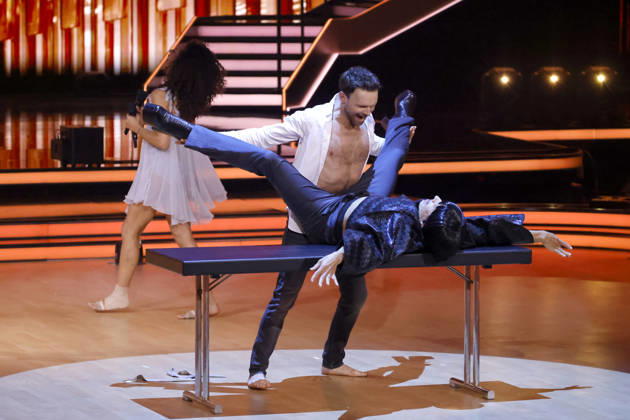 Singer Nadja Benaissa No Angels and dancer Vadim Garbuzov reclining with juror Jorge Gonzalez at the seventh dance show of the 19th season of the RTL dance show Lets Dance at the Coloneum Cologne, 24 04 2026 NRW Germany Copyright: xChristophxHardtx