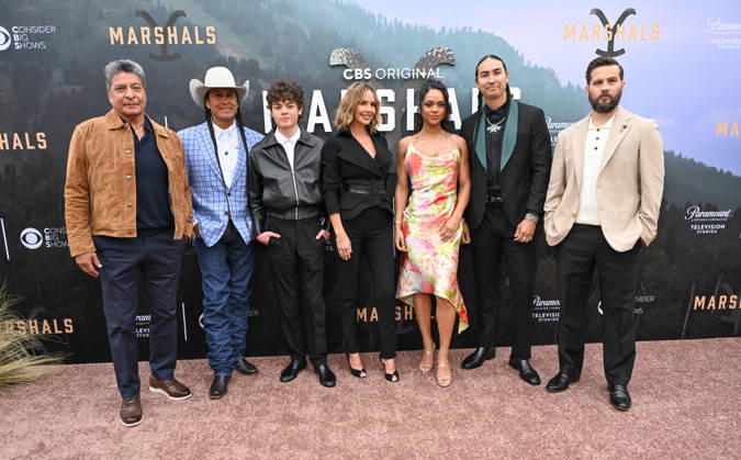 ˜Marshals™ FYC Gil Birmingham, Mo Brings Plenty, Brecken Merrill, Arielle Kebbel, Ash Santos,Tatanka Means and Logan Marshall-Green arriving to the Marshals FYC held at Paramount Studios on April 25, 2026 in Hollywood, CA. Hollywood Paramount Studios California USA Copyright: xLISAxOConnorx xAFF-USA.comx
