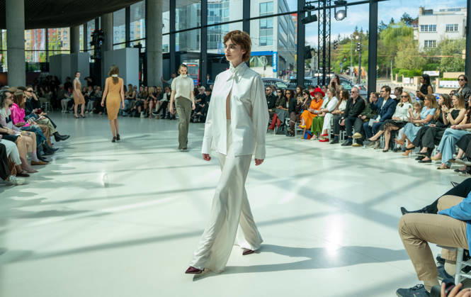 (260426) -- PRAGUE, April 26, 2026 -- Models present creations by Alexandra Gnidiak during the Mercedes-Benz Prague Fashion Week in Prague, the Czech Republic, April 25, 2026. The Mercedes-Benz Prague Fashion Week is held here from April 24 to 30 this year. (Photo by Xinhua) CZECH REPUBLIC-PRAGUE-MERCEDES-BENZ PRAGUE FASHION WEEK DanaxKesnerova 