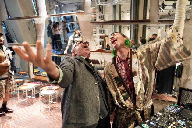 Milan, Milan DesignWeek 2026, Event with DJ set by Nonstante Marras, soft clubbing meets fashion, haute cuisine, art and design, Fuorisalone, Salone del Mobile, in the photo Antonio Marras and DJ Francesco  Copyright: xDuilioxPiaggesix xipa-agency.netx xDuilioxPiaggesix IPA_Agency_IPA74247259