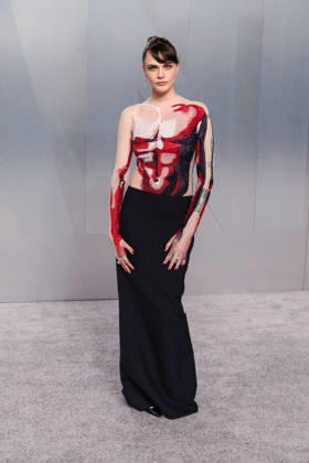 2026 Vanity Fair Oscar Party MUSEUM ROW, MIRACLE MILE, LOS ANGELES, CALIFORNIA, USA - MARCH 15: Cara Delevingne wearing Thom Browne with Hassanzadeh High Jewelry arrives at the 2026 Vanity Fair Oscar Party (98th Annual Academy Awards) Hosted By Mark Guiducci held at the David Geffen Galleries at the Los Angeles County Museum of Art (LACMA) at 5905 Wilshire Blvd on March 15, 2026 in Museum Row, Miracle Mile, Los Angeles, California, United States. (Photo by Xavier Collin Image Press Agency)