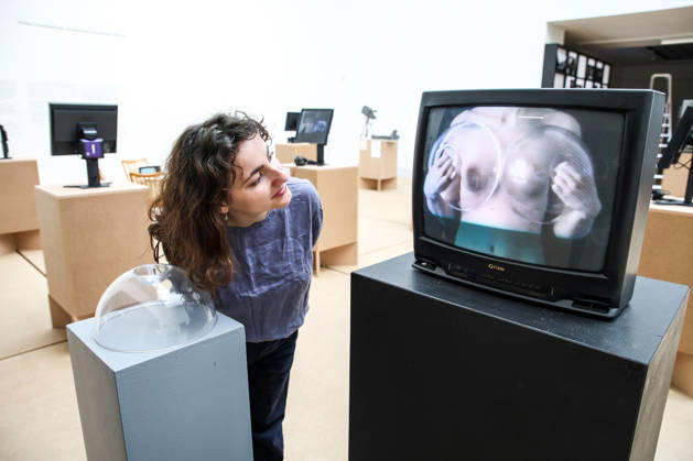 The exhibition Distorted Image. Chapters from the Beginnings of Video Art, whis shows the beginnings of video art in the former Czechoslovakia and in Poland and Hungary from the late 1960s to the mid-1990s, starts tomorrow and runs until August 16, in House of Arts, Brno, on April 28, 2026. (CTKxPhoto MonikaxHlavacova) CTKPhotoP2026042804414  CTKPhotoP2026042804414