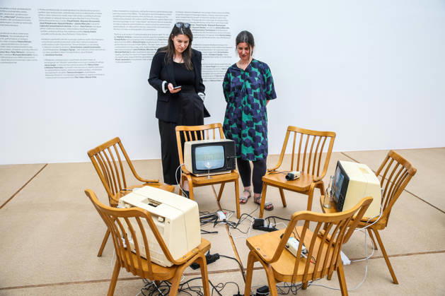 The exhibition Distorted Image. Chapters from the Beginnings of Video Art, whis shows the beginnings of video art in the former Czechoslovakia and in Poland and Hungary from the late 1960s to the mid-1990s, starts tomorrow and runs until August 16, in House of Arts, Brno, on April 28, 2026. (CTKxPhoto MonikaxHlavacova) CTKPhotoP2026042804421  CTKPhotoP2026042804421