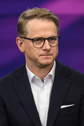 v l Carsten Linnemann, CDU Secretary General , GER, Berlin, Studio, as a guest on Maischberger, political talk show, TV, format, with presenter Sandra Maischberger, Das Erste, from Adlershof Am Studio 20, April 29, 2026, Copyright: HMBxMedia UwexKoch