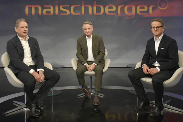 Jakob Augstein, Nikolaus Blome and Carsten Linnemann on the ARD talk show maischberger in Studio Berlin Adlershof Berlin, 29 04 2026 Foto:xM.xBehrensx xFuturexImagex maischberger2904_6435