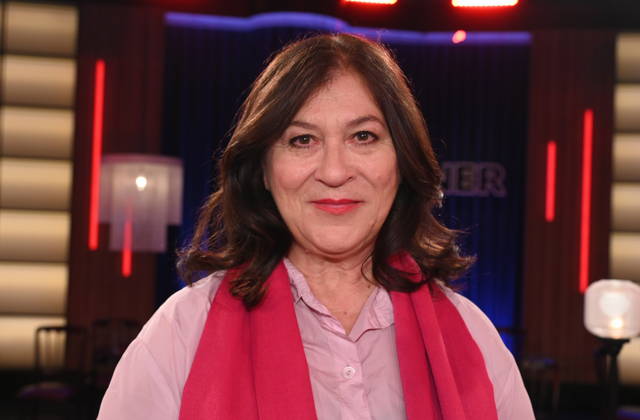 Actress Eva Mattes as a guest on the WDR talk show Kölner Treff