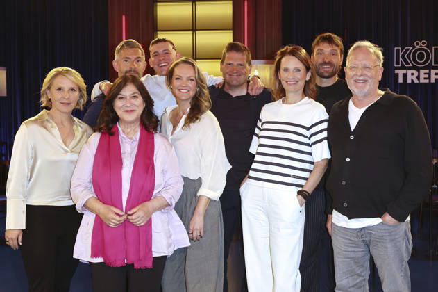 Susan Link, Micky Beisenherz, Eva Mattes, Jerry Vsan, Eva Brenner, Jan Ullrich, Katrin Mueller Hohenstein, Rick Zabel and Dietrich Grönemeyer at the recording of the WDR talk show Kölner Treff at WDR Studio BS 3 Cologne, 30 04 2026 Foto:xgbrcix xFuturexImagex koelner_treff3004_6401