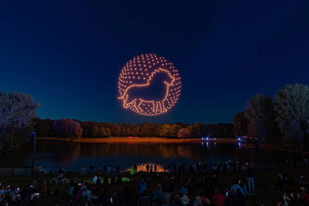 Rhine in Flames in Bonn 01 05 26 The 40th edition of Rhine in Flames in Bonns Rheinaue Friday evening ends with the drone show Ludwig travels around the world The show was made up for from the previous year after it could not take place for technical reasons Bonn Gronau North Rhine-Westphalia Germany Copyright: xMarcxJohnx
