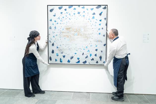 May 1, 2026, Bronx, New York, USA: Concetto Spaziale, Il Cielo Di Venezia by Lucio Fontana on view during May Marquee Modern & Contemporary Auctions press preview at Sotheby s The Breuer in New York, NY on May 1, 2026. Bronx USA - ZUMAr339 20260501_znp_r339_022 Copyright: xLevxRadinx