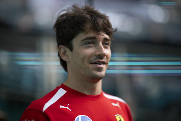 Miami Grand Prix 2026 - Pilots and Girlfriends 16 Charles Leclerc (Ferrari) and Alexandra Saint Mleux arrival before the Sprint Race session of the F1 Grand Prix of Miami at Miami International Autodrome on May 2, 2026 in Miami Florida . Photo by Eliot Blondet ABACAPRESS.COM Miami Florida United States Copyright: xBlondetxEliot ABACAx