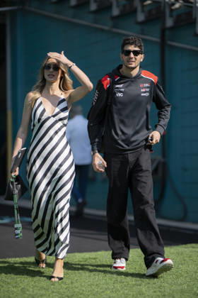Miami Grand Prix 2026 - Pilots and Girlfriends 31 Esteban Ocon (Haas) and Elena Berri arrival before the Sprint Race session of the F1 Grand Prix of Miami at Miami International Autodrome on May 2, 2026 in Miami Florida . Photo by Eliot Blondet ABACAPRESS.COM Miami Florida United States Copyright: xBlondetxEliot ABACAx