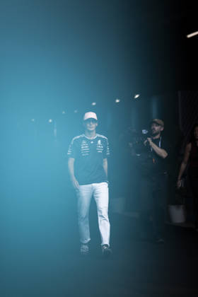 Miami Grand Prix 2026 - Pilots and Girlfriends 63 George Russell (Mercedes) arrival before the Sprint Race session of the F1 Grand Prix of Miami at Miami International Autodrome on May 2, 2026 in Miami Florida . Photo by Eliot Blondet ABACAPRESS.COM Miami Florida United States Copyright: xBlondetxEliot ABACAx