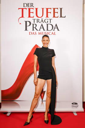 ABB PRADA Rebecca Mir at an exclusive panel talk by Stage Entertainment with first insights into the stage adaptation of the cult film The Devil Wears Prada on May 2, 2026 in Hamburg The musical celebrates its German premiere on December 10, 2026 at the Stage Theater Neue Flora in Hamburg Hamburg Germany