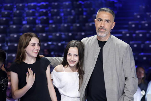Rapper and juror Bushido Anis Ferchichi with his children at the second of three live shows of the 22nd season of the German singing casting show Deutschland sucht den Superstar DSDS at the MMC Studios Cologne, 02 05 2026 NRW Germany Copyright: xChristophxHardtx
