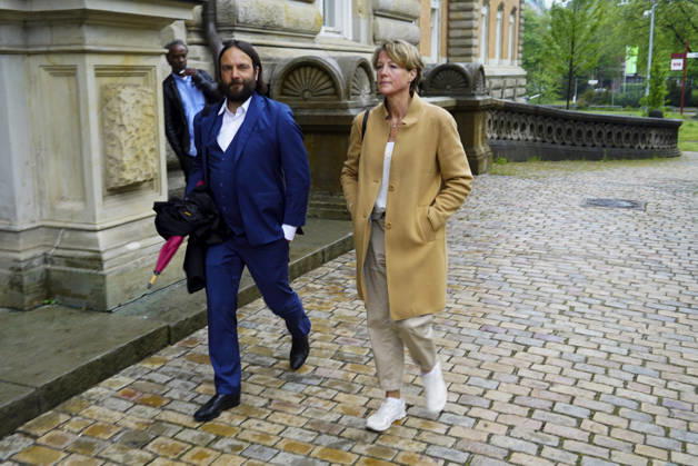 CNTV BLOCK Christina Block entrepreneur with her defense lawyer Ingo Bott on 05 05 2026 in Hamburg The defendants and defense lawyers arrive as usual on foot on the street for the 49th day of the trial for alleged child abduction in the Hamburg Criminal Court criminal justice building abduction case of the Block children Hamburg Germany