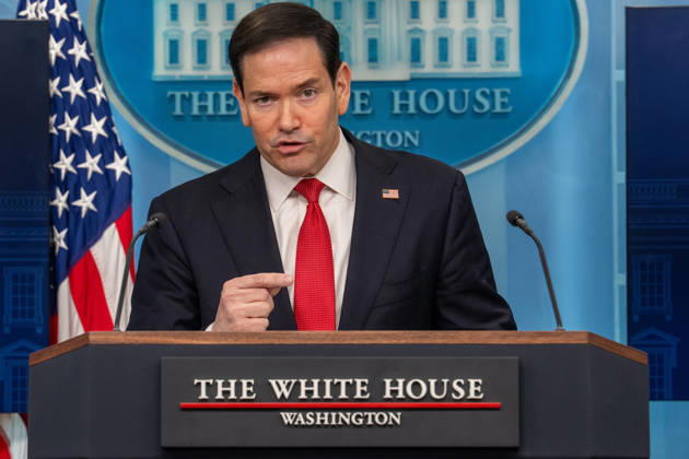 May 5, 2026, Washington, Dc, United States: Secretary of State Marco Rubio hosts the White House press briefing on May 5, 2026. Rubio is taking the place of White House Press Secretary Karoline Leavitt who is on maternity leave. Washington United States - ZUMAl312 20260505_znp_l312_033 Copyright: xAndrewxLeydenx