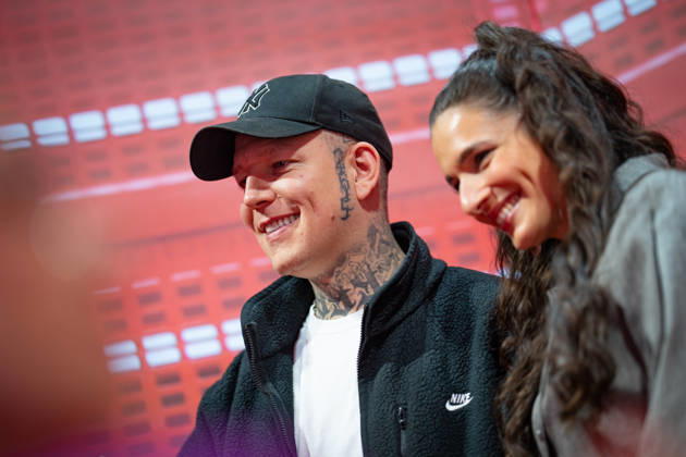 MontanaBlack, real name Marcel Thomas Andreas Eris, influencer and streamer, on the BILD Stage, with Sally Özcan, influencer Sallys World OMR26 Festival in Hamburg, Hamburg Hamburg Germany Trade fair