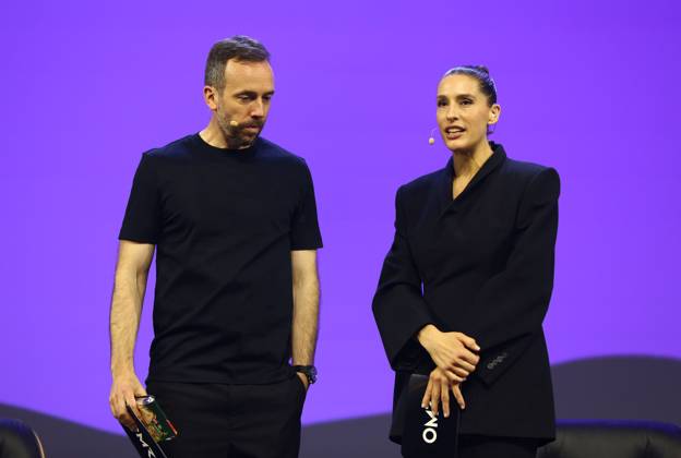 06 05 2026, xcex, GER, Hamburg, trade fair, exhibition halls, Online Marketing Rockstars Festival, event for digital marketing and technology, OMR Expo, trade fair, OMR Festival 2026 in Hamburg, Philipp Westermeyer founder and CEO, OMR and Andrea Petkovic former tennis player, presenter, TV commentator CE